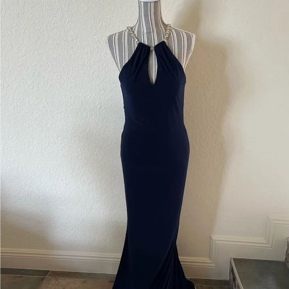 blue dress for baby girl Faviana 11433 Long Lace Applique Formal Corset Prom Dress